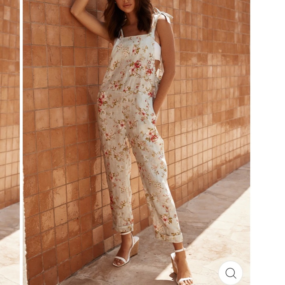 12th Tribe - Bliss Floral Overalls - Size Small